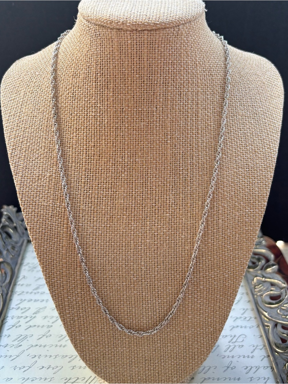 Vintage 925 Sterling Silver Rope Chain Necklace 20”